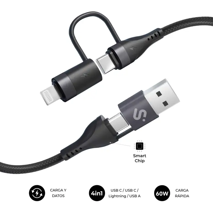 CABLE TOP 4IN1 60W C-C-L-A 1m