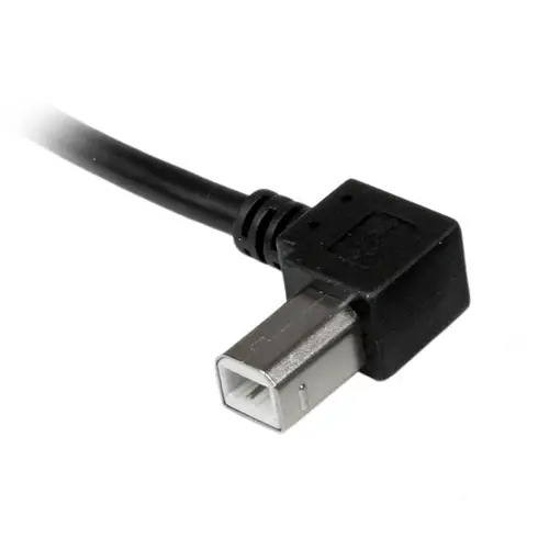 Cable Adaptador USB 1m para Impresora Acodado - 1x USB A Macho - 1x USB B Macho en Ángulo Izquierdo - Imagen 4