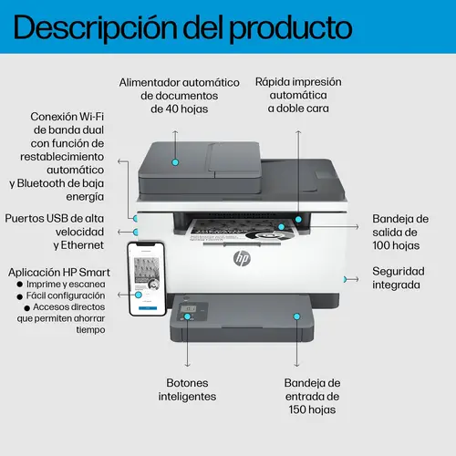LaserJet M234sdw Inalámbrico Multifunction Blanco y negro Impresora, Fotocopiadora, escáner  Dúplex - Imagen 4