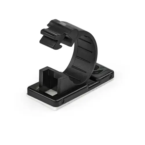 100 Clips de Gestión de Cableado Adhesivos - Negro - Organizador de Cableado para Escritorios/Oficinas - Mordaza de Nylon Autoadhesiva con Clasificación contra Fuego UL/94V-2 - Imagen 1