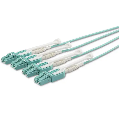 Cable de 1m de Fibra Óptica Dúplex Multimodo MTP(F)/PC a 4x LC/PC Multiconector OM3 - OFNP - Tipo A 8F - 50/125µm LOMMF - Redes de 40G - Baja Pérdida de Inserción -MPO - Imagen 2