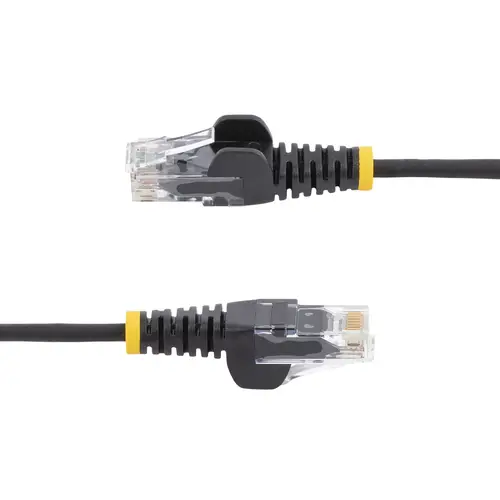 Cable Cat6 de 1m - Delgado - con Conectores RJ45 sin Enganches - Negro - Imagen 3