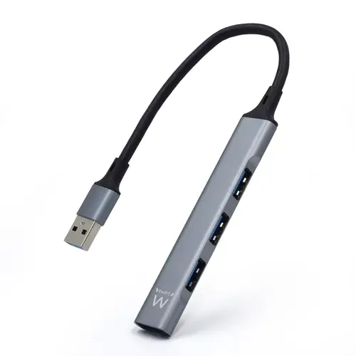 EW1144 hub de interfaz USB 3.2 Gen 1 (3.1 Gen 1) Type-A 5000 Mbit/s Gris, Plata - Imagen 1
