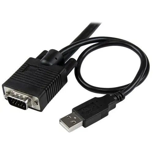 Switch Conmutador KVM de Cable con 2 Puertos VGA USB Alimentado por USB con Interruptor Remoto - Imagen 4