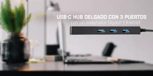 Advance USB-C Slim Passive HUB 3 Port + Gigabit Ethernet Adapter - Imagen 12