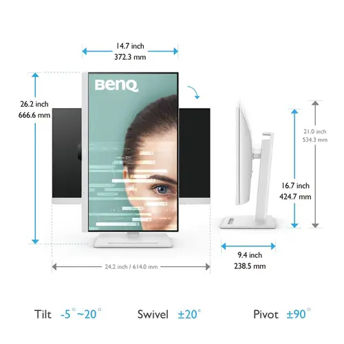 GW2790QT pantalla para PC 68,6 cm (27") 2560 x 1440 Pixeles Quad HD LED Blanco - Imagen 4