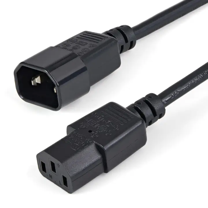 Cable de 1m de Extensión de Alimentación, C14 a C13, 10A 125V, ..