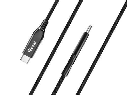 CABLE USB-C A USB-C  USB4 ULTRA SLIM 1.2M EQUIP 128389 TRANSFERENCIA 40G 240W 5A COLOR NEGRO - Imagen 2