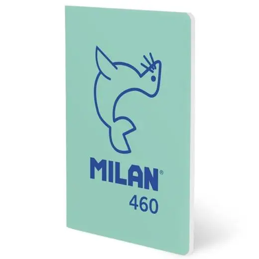 MILAN LIBRETA GRAPADA A5 24H PAPEL BLANCO 95GR LISO COLECCIÓN 460 SINCE 1918 VERDE - Pack de 6 unidades