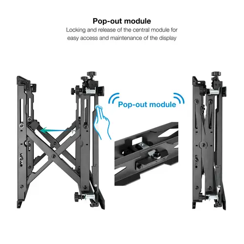 Soporte Video Wall de Pared para Pantalla 45"-70", Negro - Imagen 4