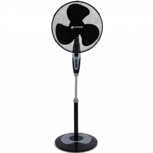 GRUNKEL VENTILADOR DE PIE 50W REGULABLE 3 VELOCIDADES C/TEMPORIZADOR NEGRO - Imagen 1