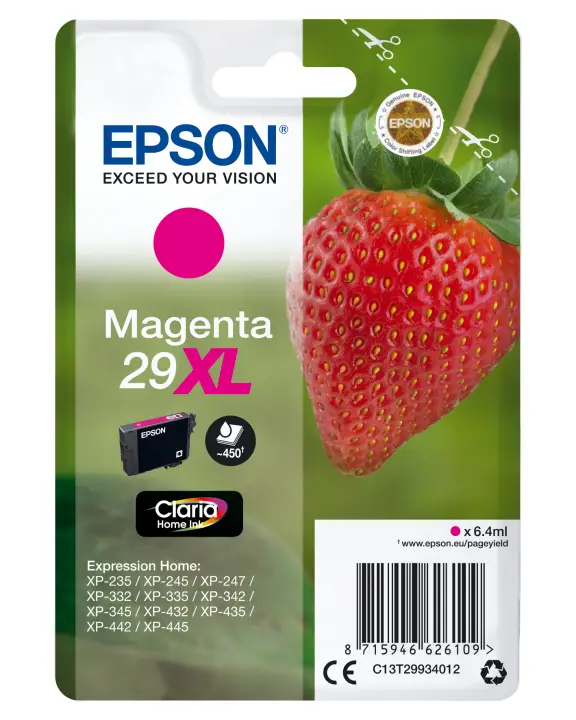 Strawberry Singlepack Magenta 29XL Claria Home Ink