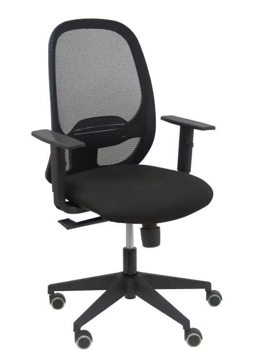Silla Cilanco negra malla negra asiento bali negro brazo regulable.