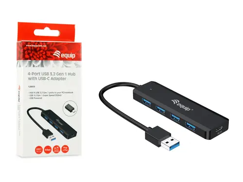128959 hub de interfaz USB 3.2 Gen 1 (3.1 Gen 1) Type-A 5000 Mbit/s Negro - Imagen 7