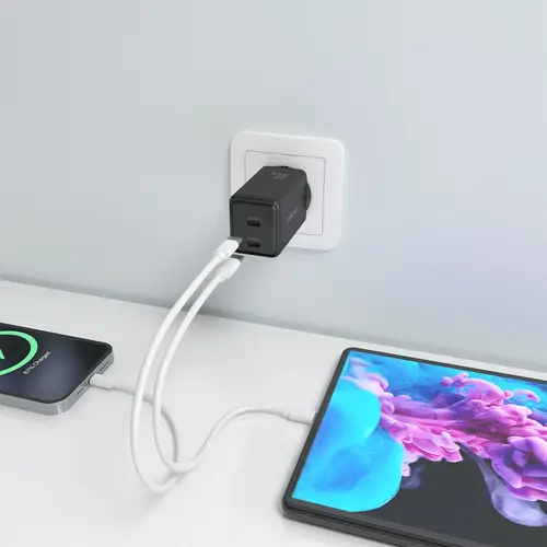 Cargador GaN 65W, 2xUSB-C PD3.0 QC4.0, Negro - Imagen 6