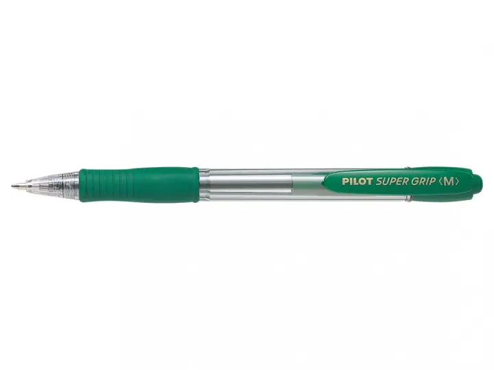 Super Grip Medium Verde Bolígrafo de punta retráctil con pulsador Medio 1 pieza(s)