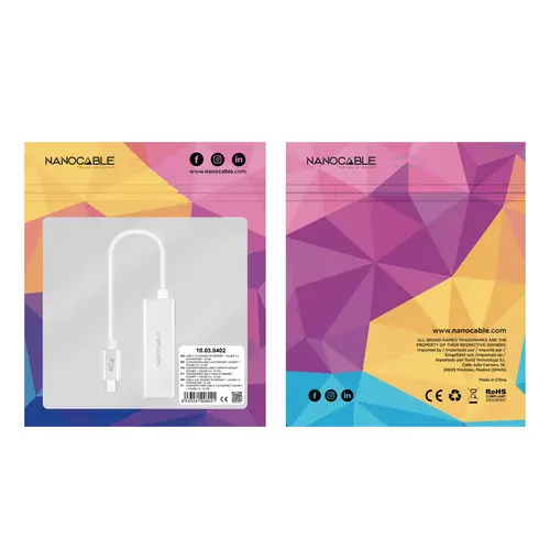Conversor USB-C A Ethernet Gigabit 10/100/1000 Mbps. 15cm - Imagen 5
