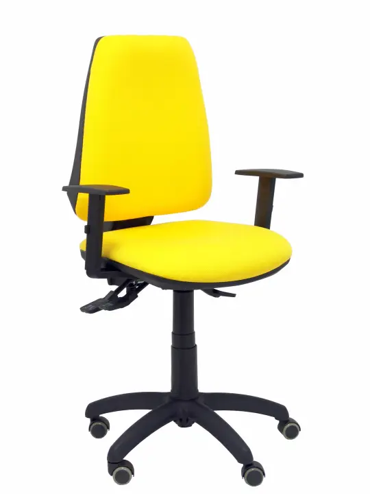 Silla Elche S bali amarillo brazos regulables ruedas de parquet