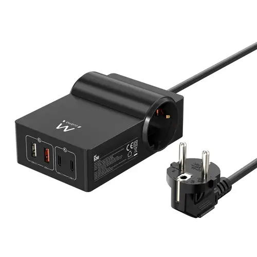 EW3992 base múltiple 1,5 m 2 salidas AC Interior Negro - Imagen 1