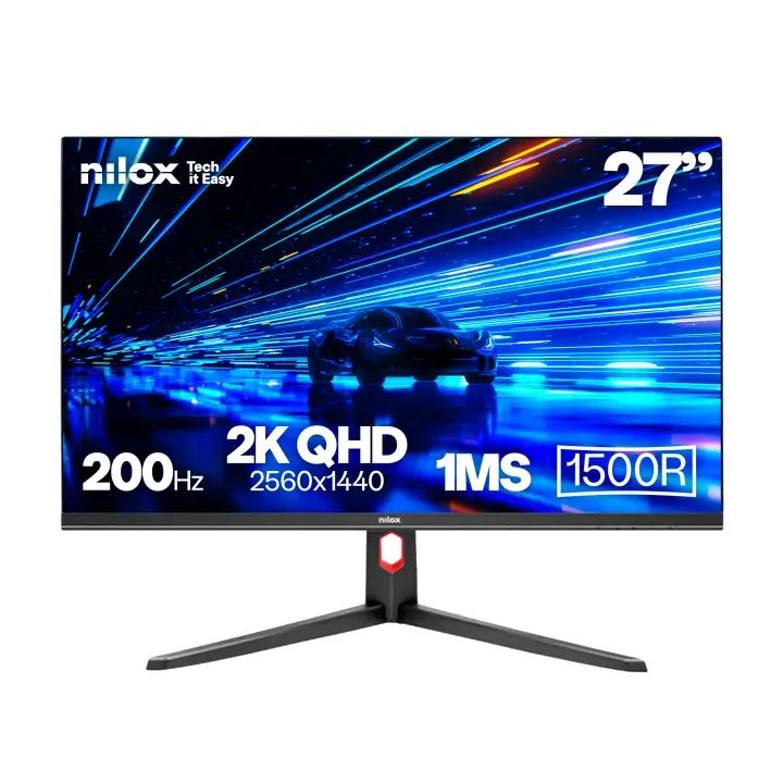 MONITOR 27 CURVO 200HZ 2K HDMI DP pantalla para PC 68,6 cm (27") 2560 x 1440 Pixeles LCD Negro