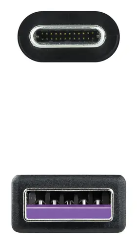 Cable USB 2.0 3A, tipo USB-C/M-A/M, Negro, 1.5 m - Imagen 3