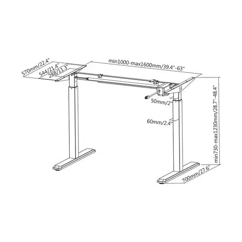 Bastidor De Escritorio Motorizado, Altura Ajustable Con Panel De Control, 80kg, Negro - Imagen 7