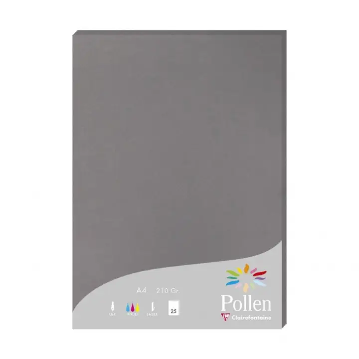 Pollen papel para impresora de inyección de tinta A4 (210x297 mm) 25 hojas Gris