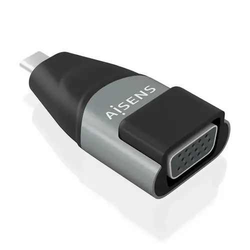 Adaptador Conversor Aluminio USB-C a VGA, USB-C/M-HDB15/H, Gris - Imagen 1
