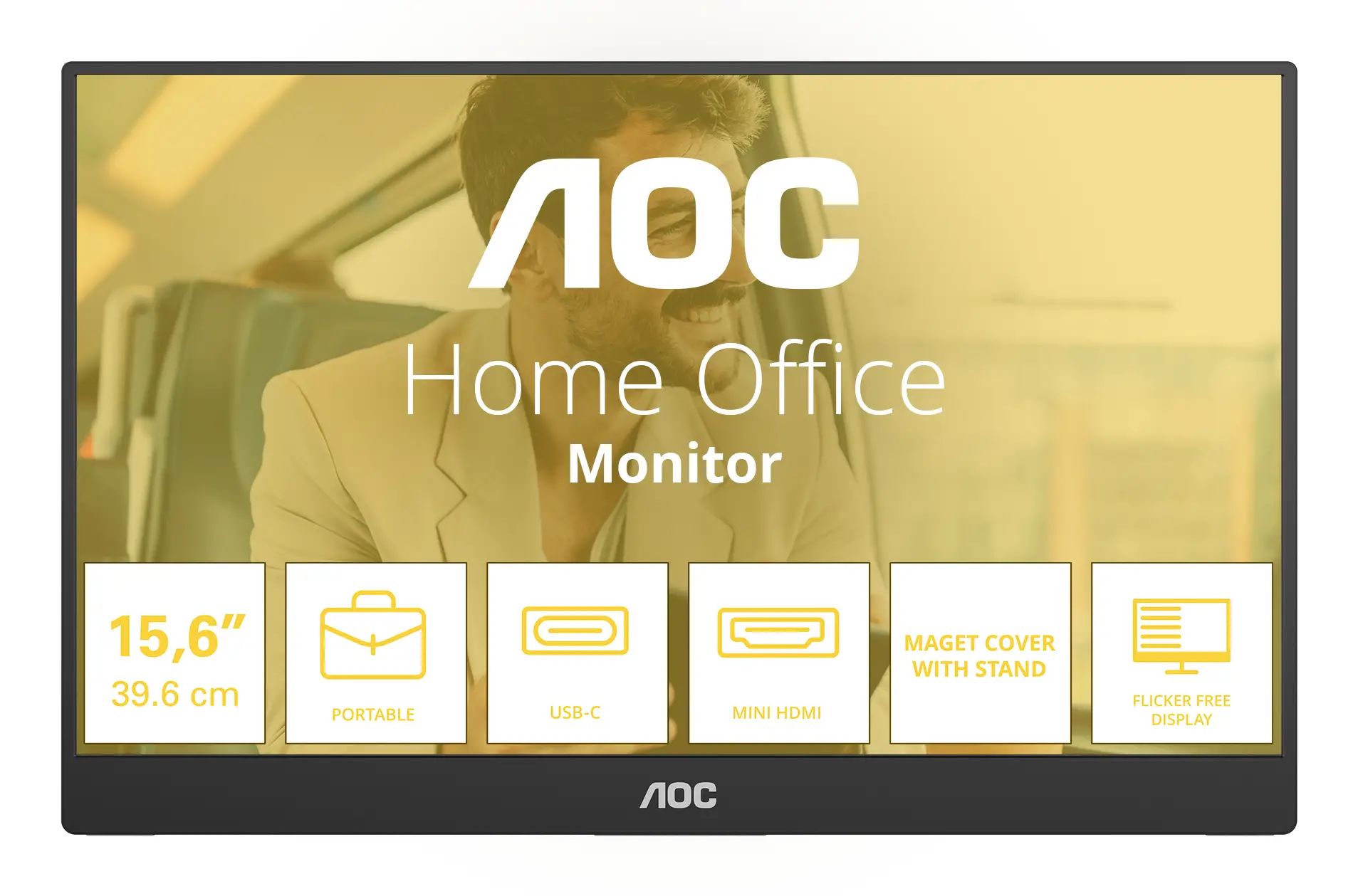 16T20E2 monitor o TV portátil Monitor portátil Negro 39,6 cm (15.6") LED 1920 x 1080 Pixeles