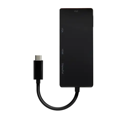 Conversor USB-C A DP/DVI/HDMI/VGA, USB-C/M-DP/H-DVI/H-HDMI/H-Vga/H, Negro, 15cm - Imagen 2