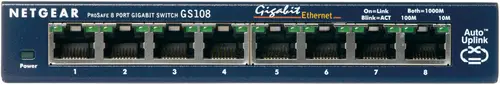 GS108GE switch No administrado Gigabit Ethernet (10/100/1000) Azul - Imagen 1