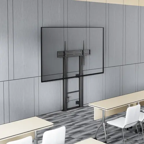 Soporte Suelo Con Manivela y Fijacion a Pared, TV 120kg de 60"-100", Negro - Imagen 4