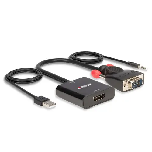 38284 adaptador de cable de vídeo VGA (D-Sub) + 3,5mm HDMI + USB Negro - Imagen 3