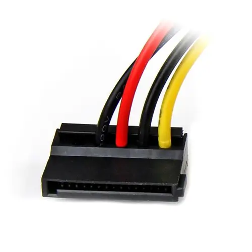 Adaptador Cable 15cm Alimentación SATA Ángulo a la Izquierda 15 Pines a 4 Pines LP4 - Imagen 2