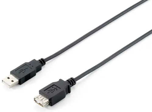 128850 Cable de extensión USB 2.0 tipo A macho a hembra, 1,8 m , negro - Imagen 1