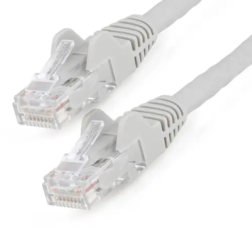 Cable Ethernet CAT6 de 1m - LSZH - Cable de Red de 10 Gigabits de 650MHz y PoE de 100W UTP sin Enganches (Snagless) con Alivio de Tensión - Gris - CAT 6 - ETL - Imagen 1