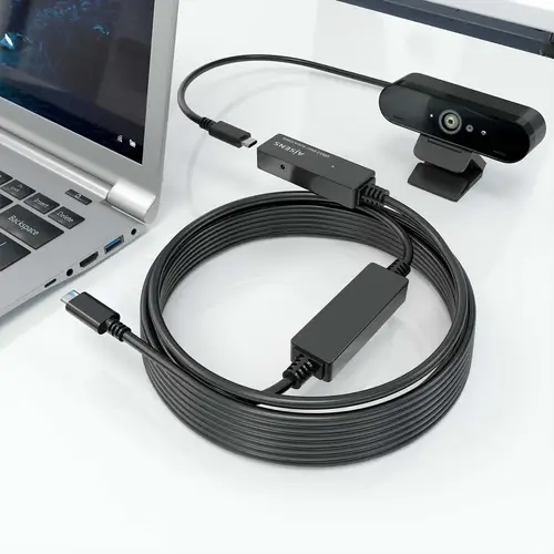 Cable USB 3.2 Gen1x1 prolongador con Amplificador, USB-C/M-USB-C/H, Negro, 10m - Imagen 4