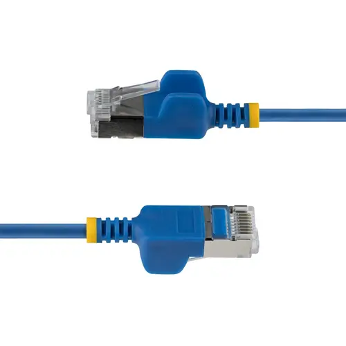 Cable Ethernet CAT6a Ultra Delgado de 1,5m Azul - Cable de Red Snagless RJ45 FTP con Alambre de Cobre Puro 34AWG - Latiguillo de Red - Probado con Canal Fluke - Imagen 3