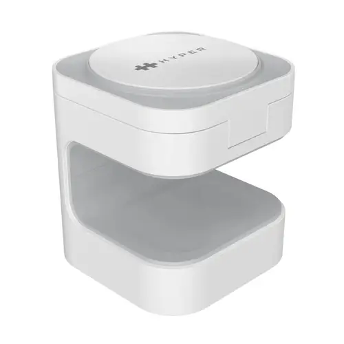 HJ3320WHGL cargador de dispositivo móvil Auriculares, Smartphone, Reloj inteligente Blanco USB Cargador inalámbrico Carga rápida Interior - Imagen 1