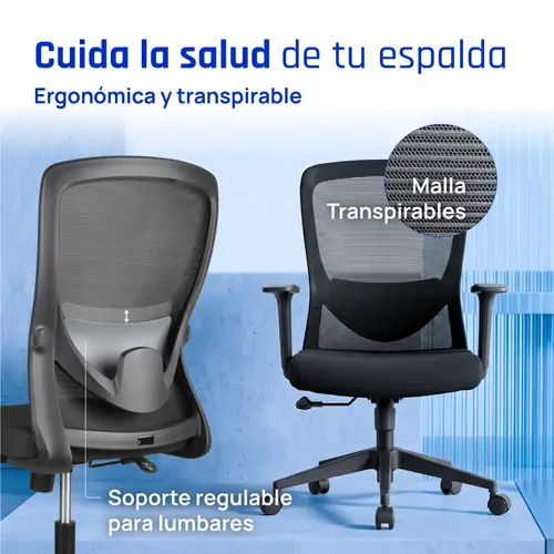 EN1335 Asiento acolchado Respaldo de malla - Imagen 6