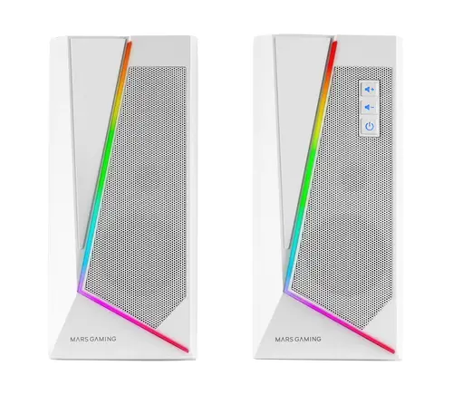 ALTAVOCES 2.0 BLUETOOTH 5.0 MS7 WHITE 20W RMS ILUMINACION RGB DINAMICO PROCESADOR DSP - Imagen 3