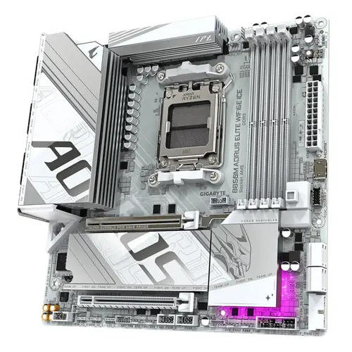 B850M AORUS ELITE WIFI6E ICE Placa Base - Procesadores AMD Ryzen Serie 9000, 12+2+1 fases VRM digitales, hasta 8200MHz DDR5 (OC), 1xPCIe 5.0 + 1xPCIe 4.0 M.2, LAN 2.5, WIFI 7, USB 3.2 Gen 2 - Imagen 4