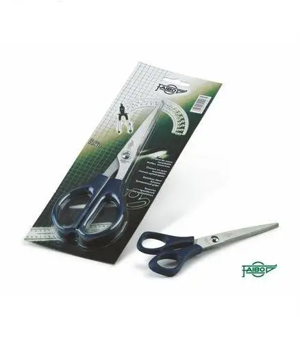 FAIBO TIJERAS OFICINA 16CM SIMÉTRICAS MANGO DE PLÁSTICO AZUL OS..