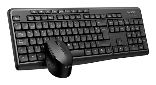 COO-KTR-03W teclado Ratón incluido Hogar / Oficina RF inalámbrico QWERTY Español Negro - Imagen 1