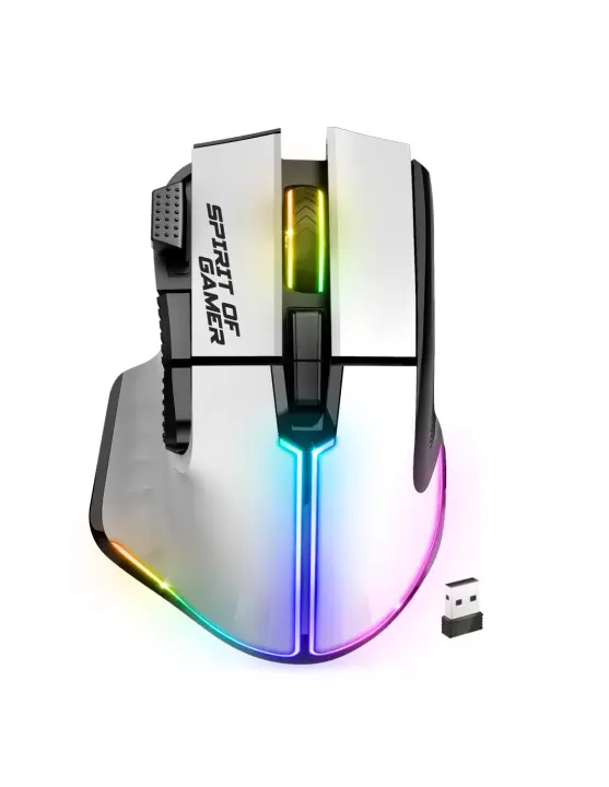 PRO M5 ARTIC WIRELESS ratón Juego mano derecha RF Wireless + Bluetooth + USB Type-C Óptico 8000 DPI