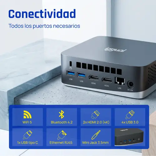 Mini PC Teseracto i5 1235U 8+256GB 2xHDMI - Imagen 13