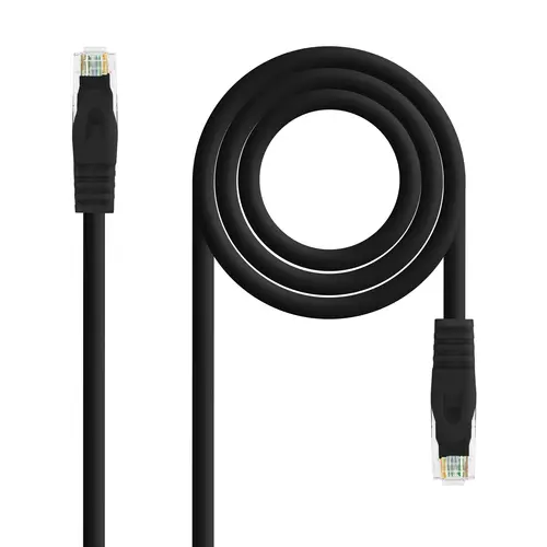 Cable de red latiguillo RJ45 LSZH Cat.6A UTP AWG24, Negro, 2.0m - Imagen 1