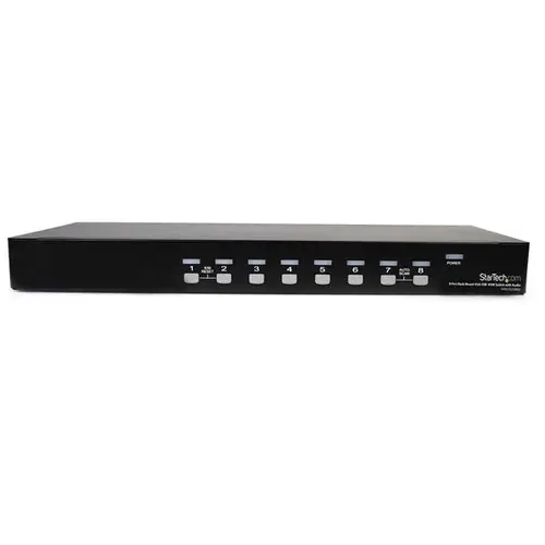 Conmutador Switch KVM 8 Puertos de Vídeo VGA HD15 USB 2.0 USB A y Audio - 1U Rack Estante - Imagen 2