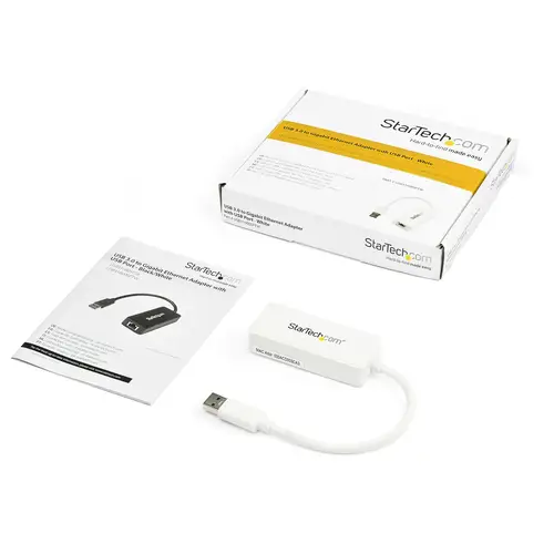 Adaptador Tarjeta de Red NIC Externa USB 3.0 de 1 Puerto Gigabit Ethernet RJ45 y Puerto USB - Blanco - Imagen 5