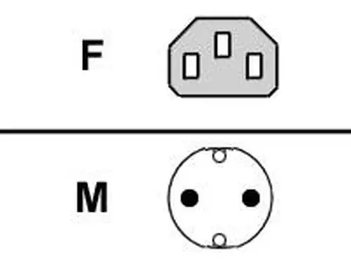 Cable powercord (D,..), 1.8m, grey Gris 1,8 m - Imagen 1